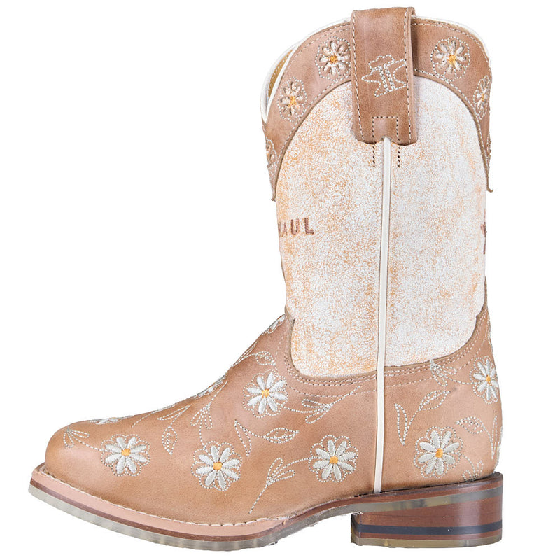 Tin Haul Kid's Meadow Mare Sole Daisy Dots Vamp 8in White Top