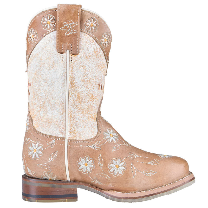 Tin Haul Kid's Meadow Mare Sole Daisy Dots Vamp 8in White Top