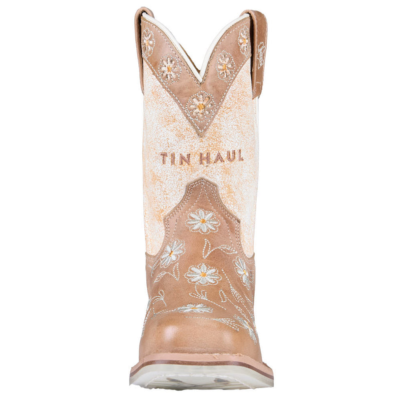 Tin Haul Kid's Meadow Mare Sole Daisy Dots Vamp 8in White Top