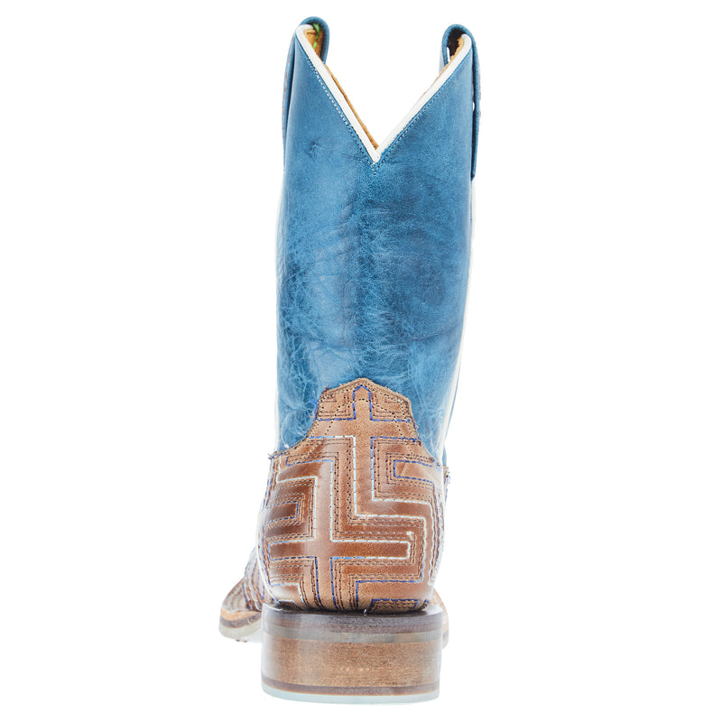Tin Haul Little Kids Maze Bull Rider Sole Blue 8 In Top Boot