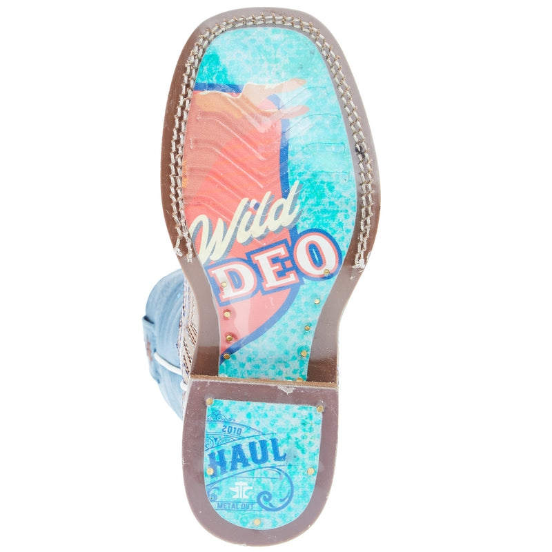 Tin Haul Little Kids Maze Bull Rider Sole Blue 8 In Top Boot