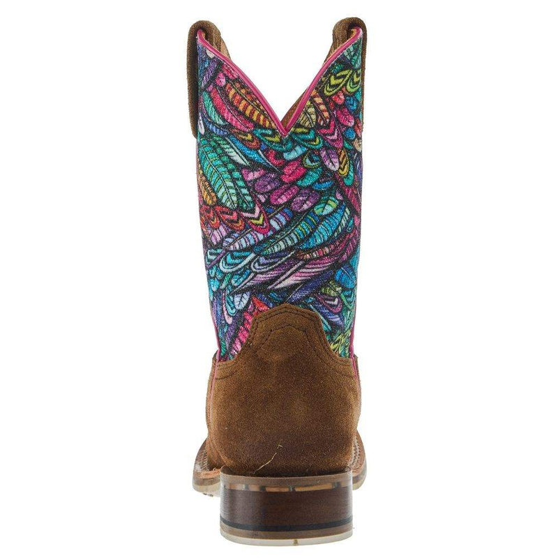Tin Haul Footwear Little Kids Feathers Top and Hummingbird Sole 8 In Top Boot