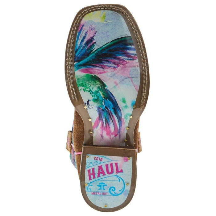Tin Haul Footwear Little Kids Feathers Top and Hummingbird Sole 8 In Top Boot