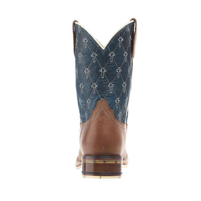 Tin Haul kid's Criss Cross Cross Brown Square Toe Just Believe Sole Boot