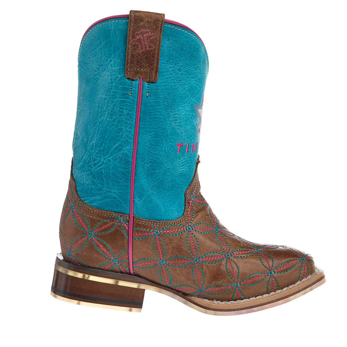 Tin Haul Kid's Twister Embroidered Square Toe Tutti Fruti Sole Boot