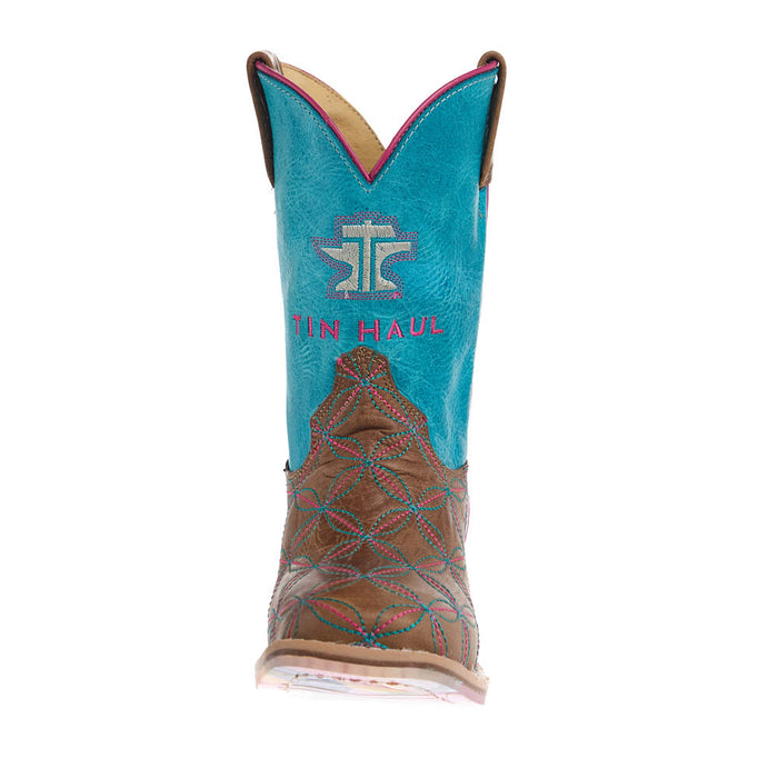 Tin Haul Kid's Twister Embroidered Square Toe Tutti Fruti Sole Boot