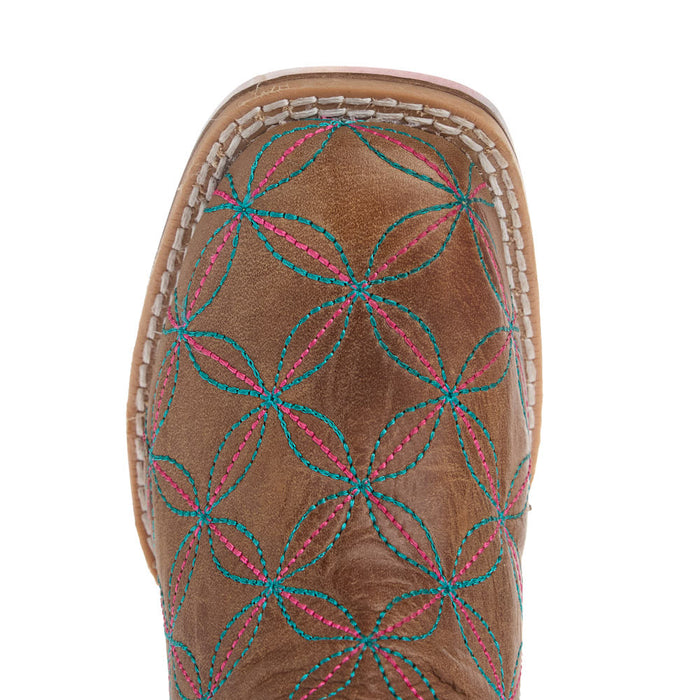 Tin Haul Kid's Twister Embroidered Square Toe Tutti Fruti Sole Boot
