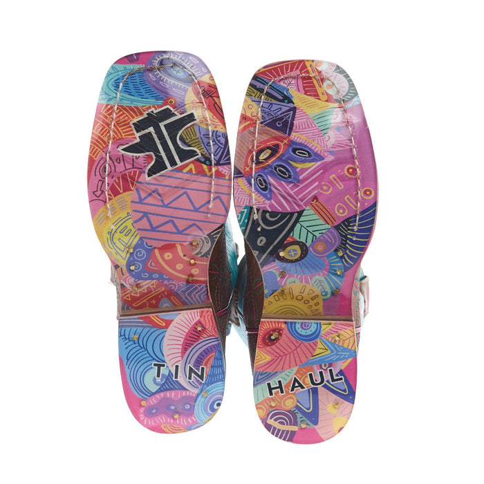 Tin Haul Kid's Twister Embroidered Square Toe Tutti Fruti Sole Boot
