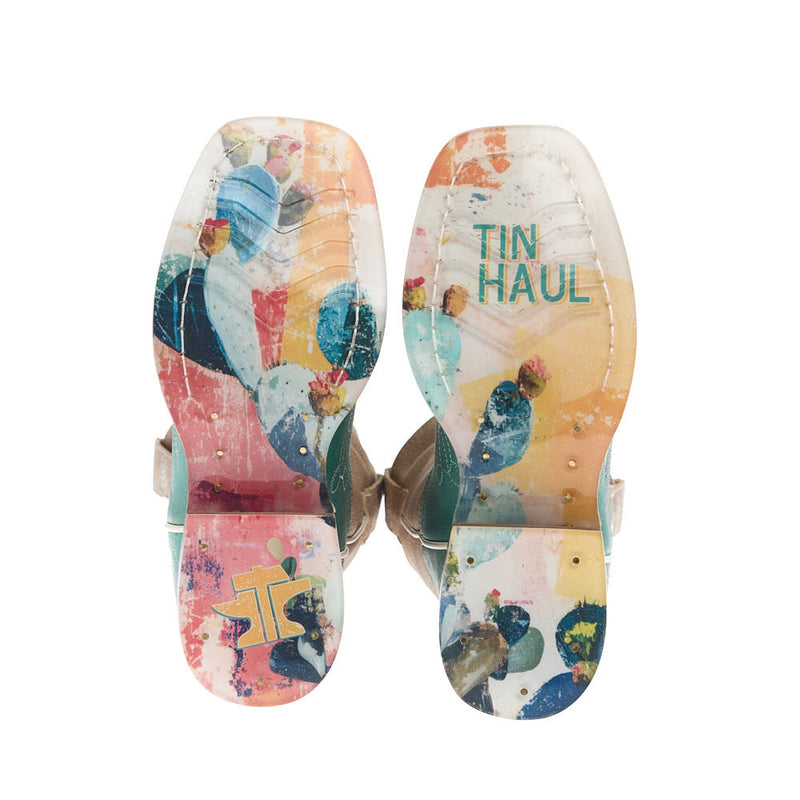Tin Haul Kid's Prickly Pear Sole Square Toe Boot