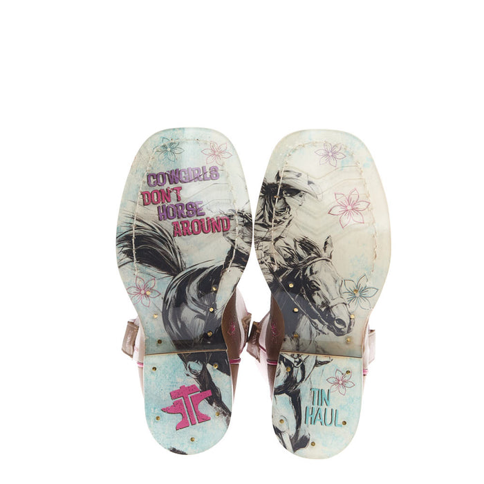 Tin Haul Kid's Don’t Horse Around Sole Square Toe Boot