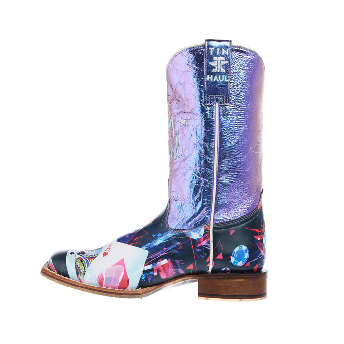 Tin Haul Womens Lady Luck Card Cowgirl Boot