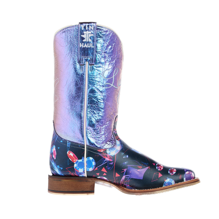 Tin Haul Womens Lady Luck Card Cowgirl Boot