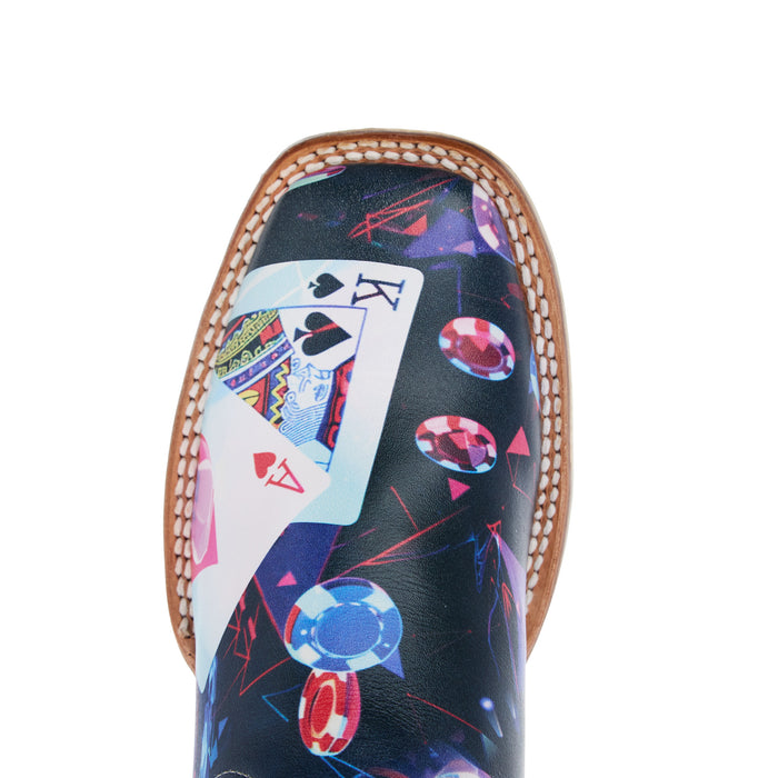 Tin Haul Womens Lady Luck Card Cowgirl Boot