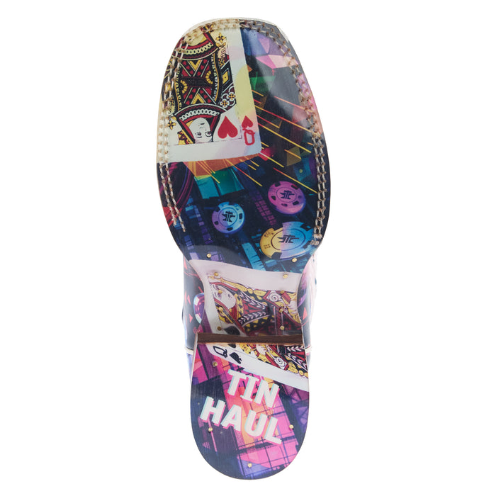 Tin Haul Womens Lady Luck Card Cowgirl Boot
