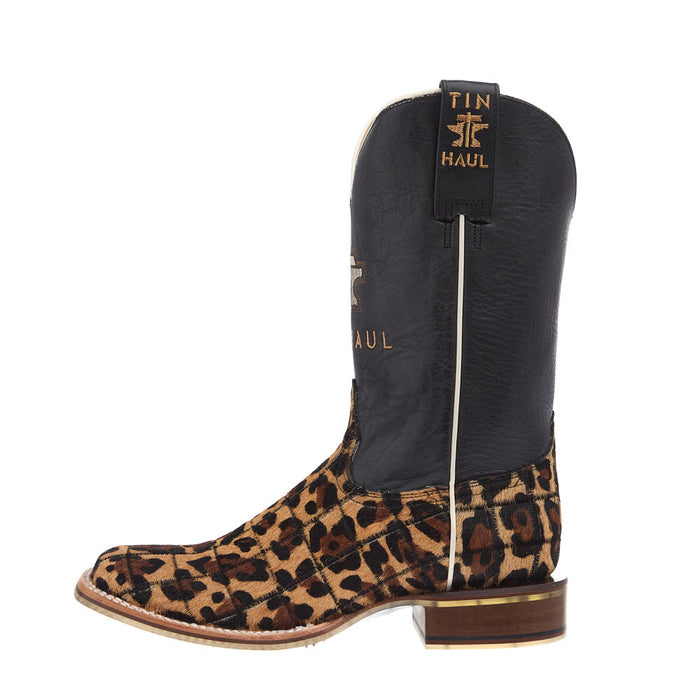 Tin Haul Women's Cheetah Vamp 11In Black Top Boot