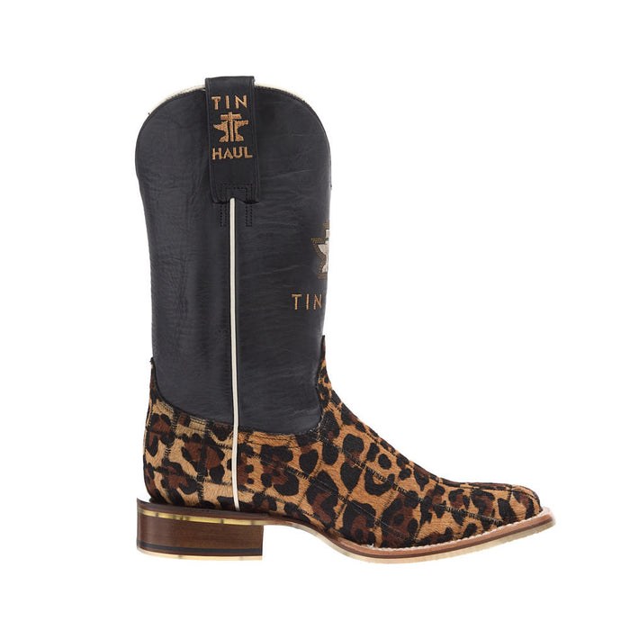 Tin Haul Women's Cheetah Vamp 11In Black Top Boot