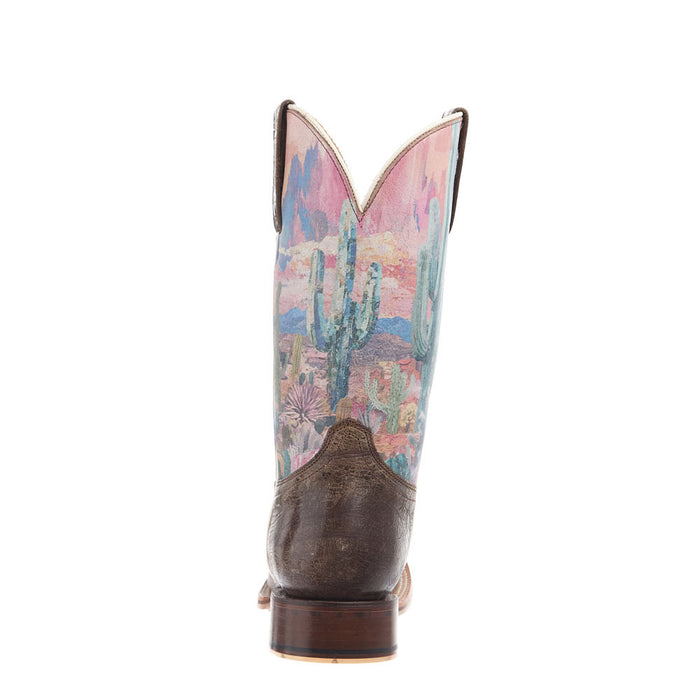 Tin Haul Women's Cactita Brown Vamp 11In Cactus Print Top Boot