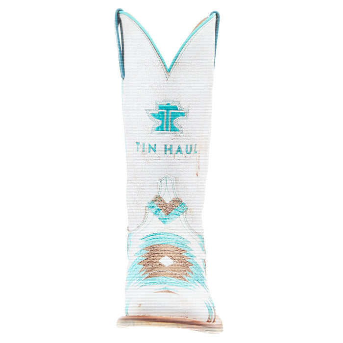 Tin Haul Women's White Aztec Vamp 11in White Top Boot