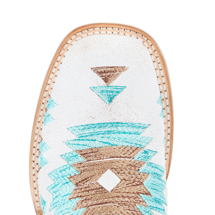 Tin Haul Women's White Aztec Vamp 11in White Top Boot