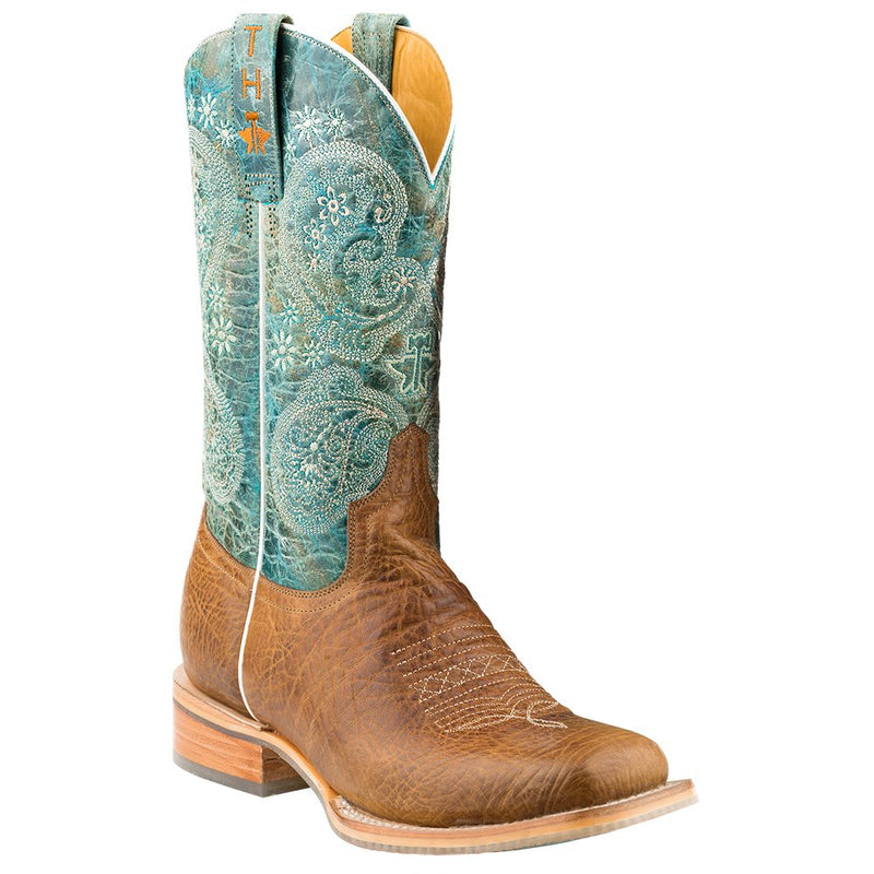 Tin Haul Womens Yee-Haw Paisley Print Cowgirl Boots