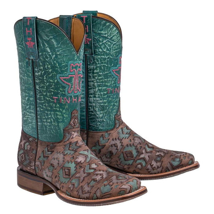 Tin Haul Footwear Womens Turquoise Painted Warrior 11` Boot