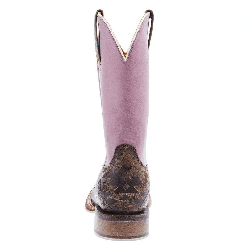 Tin Haul Footwear Women's Azteca/ Headdress Sole 11 In Pink Top Cowgirl Boots