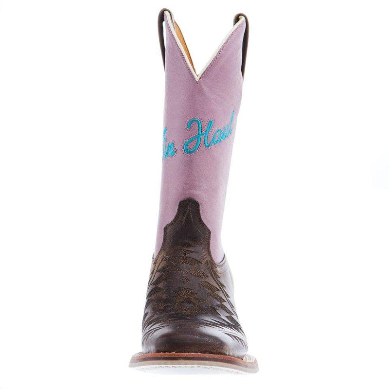 Tin Haul Footwear Women's Azteca/ Headdress Sole 11 In Pink Top Cowgirl Boots