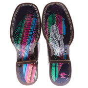 Tin Haul Footwear Women's Azteca/ Headdress Sole 11 In Pink Top Cowgirl Boots