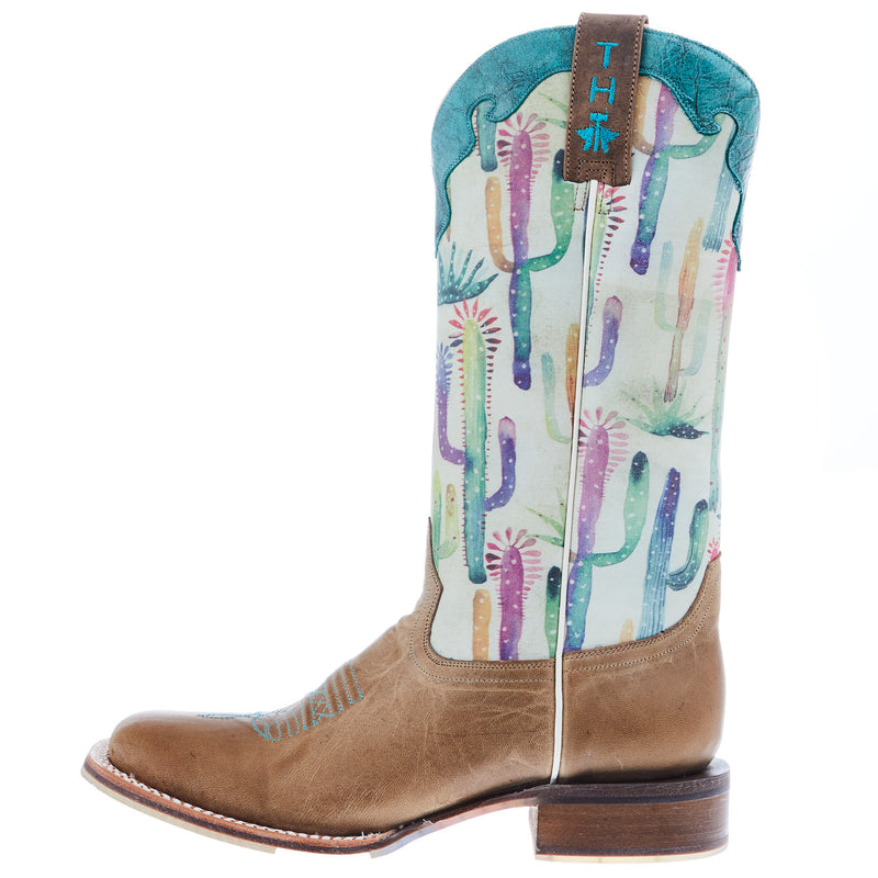 Tin Haul Women's Hot Stuff/ Sun Comes Up Sole 13 In Cactus Print Top Cowgirl Boot