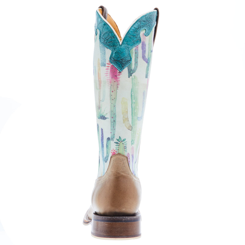 Tin Haul Women's Hot Stuff/ Sun Comes Up Sole 13 In Cactus Print Top Cowgirl Boot