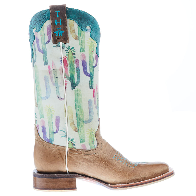 Tin Haul Women's Hot Stuff/ Sun Comes Up Sole 13 In Cactus Print Top Cowgirl Boot