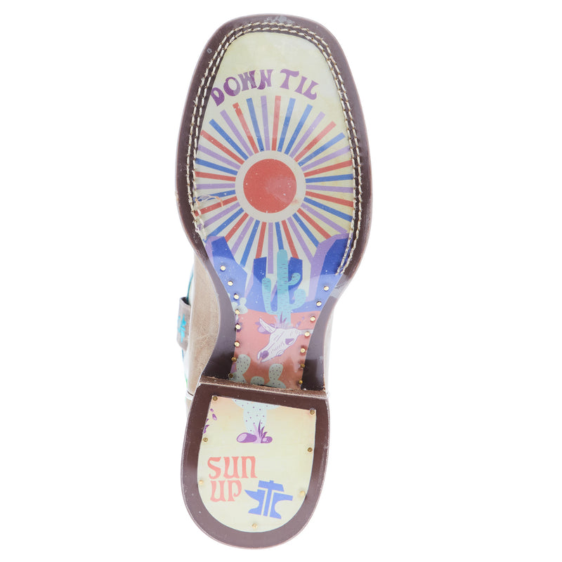 Tin Haul Women's Hot Stuff/ Sun Comes Up Sole 13 In Cactus Print Top Cowgirl Boot