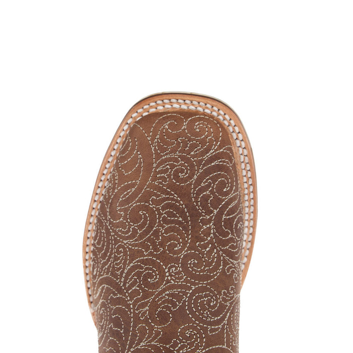 Tin Haul Women's Brown Scrollwork Vamp 11In Tan Top Boot