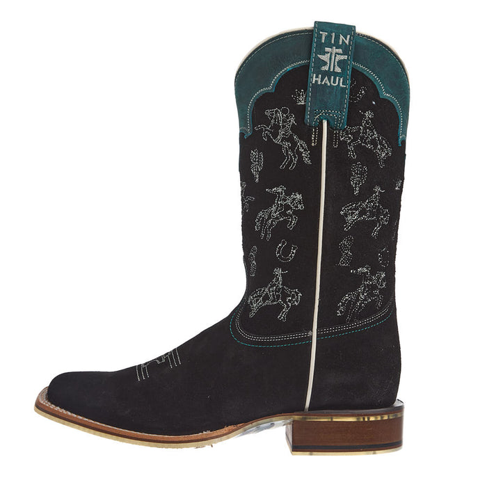 Tin Haul Women's Black Sueded Vamp 11In Black Top Boot
