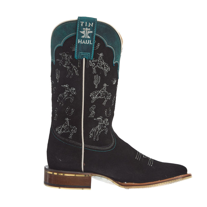 Tin Haul Women's Black Sueded Vamp 11In Black Top Boot