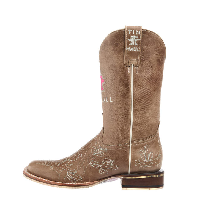 Tin Haul Women's Cactillow Embroidered Vamp 11In Tan Top Boot