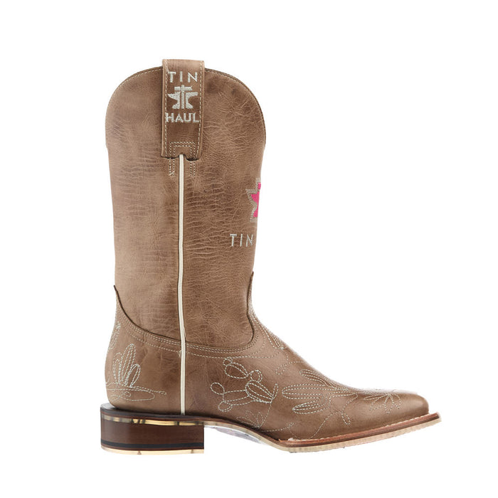 Tin Haul Women's Cactillow Embroidered Vamp 11In Tan Top Boot