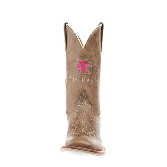 Tin Haul Women's Cactillow Embroidered Vamp 11In Tan Top Boot