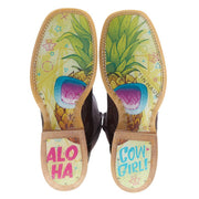Tin Haul Footwear Womens Aloha Floral Pineapple Sole Boot