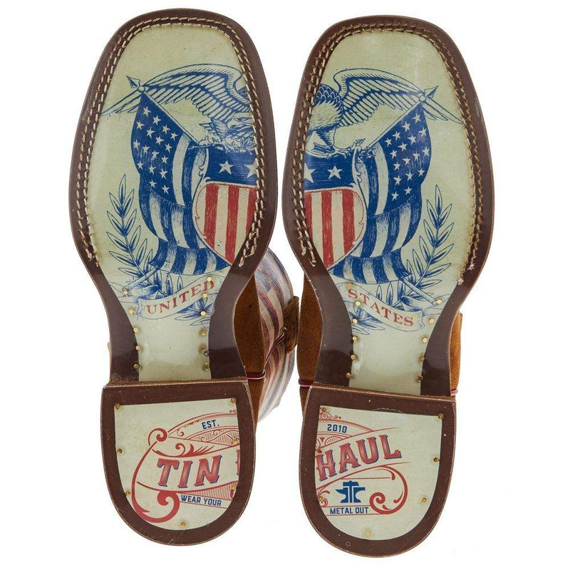 Tin Haul Footwear Youth Little Patirot with Americana Sole Cowboy Boot