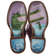 Tin Haul Footwear Youth Purple People Eater with Snappy Sole Cowgirl Boot