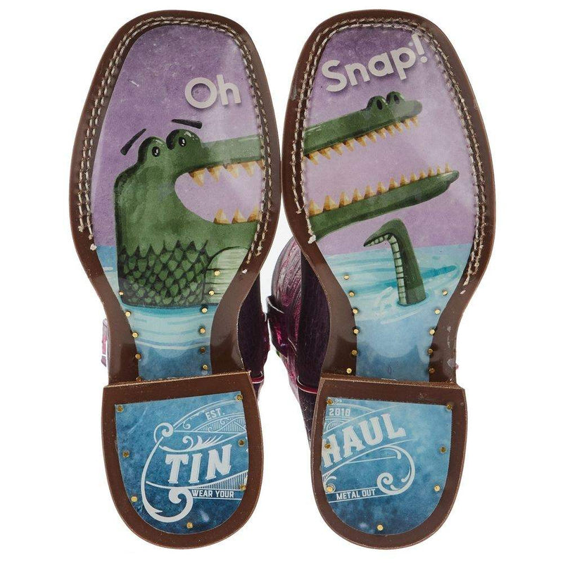 Tin Haul Footwear Youth Purple People Eater with Snappy Sole Cowgirl Boot