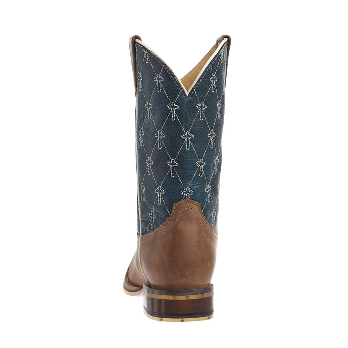 Tin Haul Youth Criss Cross Cross Brown Square Toe Just Believe Sole Boot