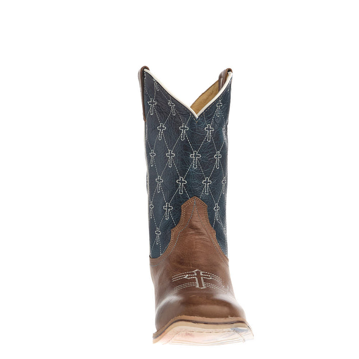 Tin Haul Youth Criss Cross Cross Brown Square Toe Just Believe Sole Boot
