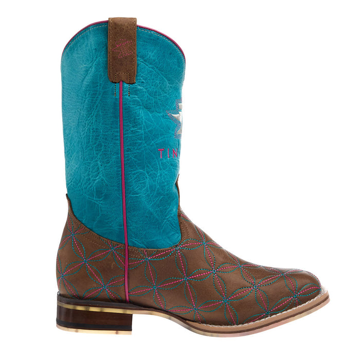 Tin Haul Youth Twister Embroidered Square Toe Tutti Fruti Sole Boot