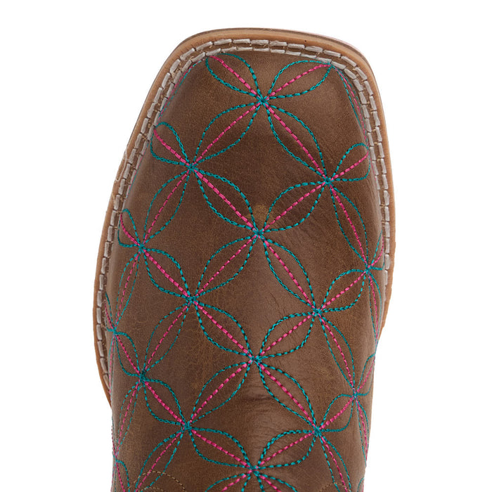 Tin Haul Youth Twister Embroidered Square Toe Tutti Fruti Sole Boot