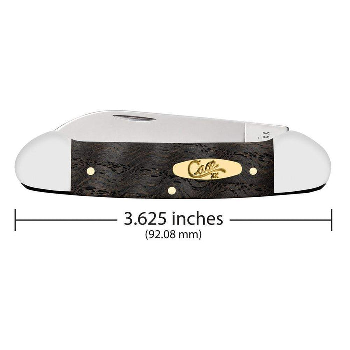 Case Black Curly Oak Wood - Smooth Canoe (72131 SS) Knife