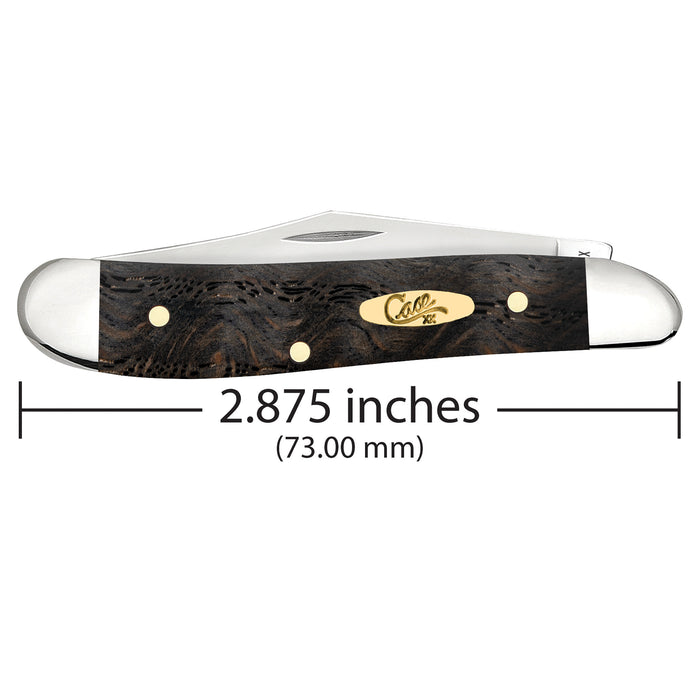 Case Knives Smooth Black Curly Oak Wood Peanut Knife