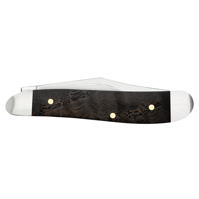 Case Knives Smooth Black Curly Oak Wood Peanut Knife