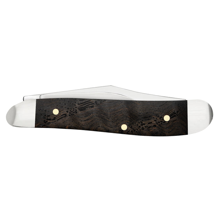 Case Knives Smooth Black Curly Oak Wood Peanut Knife